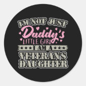 軍隊退役軍人ドーターダディの小さな女の子 ラウンドシール (正面)
