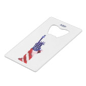 *~*軍隊退役軍人像リバティーホワイトブルーレッド クレジットカード栓抜き (正面アングル)