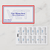 軍隊退役軍人名刺 名刺 (正面/裏面)