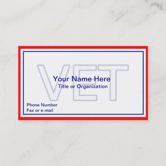 軍隊退役軍人名刺 名刺 (正面)