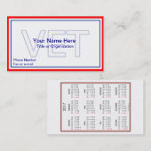 軍隊退役軍人名刺 名刺 (正面/裏面)