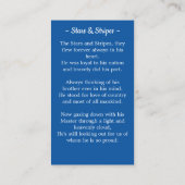 軍隊退役軍人葬儀祈りの言葉カードアメリカ国旗 コーリングカード (裏面)