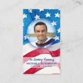 軍隊退役軍人葬儀祈りの言葉カードアメリカ国旗 コーリングカード (正面)