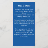 軍隊退役軍人葬儀祈りの言葉ブックマークUSAフラグ (裏面)