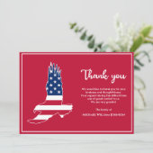 軍隊退役軍人軍葬儀イーグルアメリカ国旗 サンキューカード (スタンド正面)