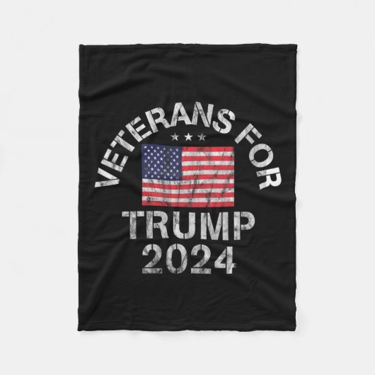 軍隊退役軍人2024トランプ フリースブランケット (正面)