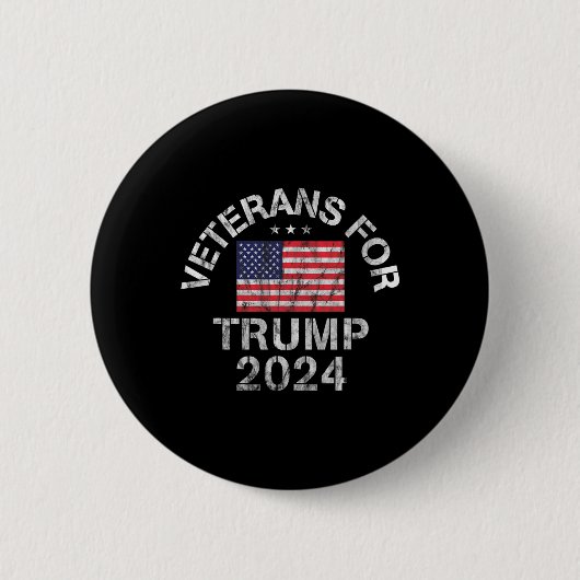軍隊退役軍人2024トランプ 缶バッジ (正面)