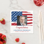 軍隊退職アメリカ国旗の写真愛国心 スタンダードカクテルナプキン (インサイチュ)