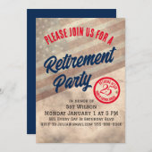 軍隊退職パーティの招待状 招待状 (正面/裏面)