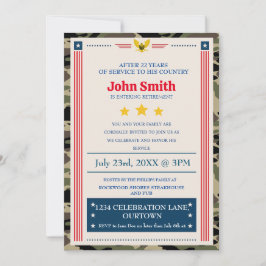 軍隊退職パーティの招待状 招待状
