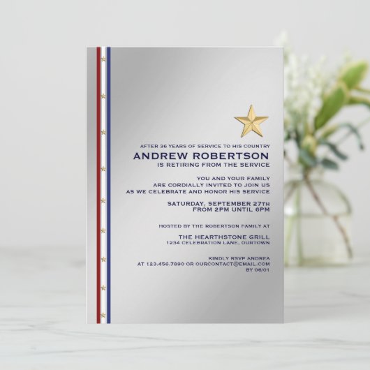 軍隊退職パーティの招待状 招待状 (スタンド正面)