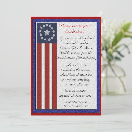 軍隊退職パーティの招待状 招待状 (スタンド正面)