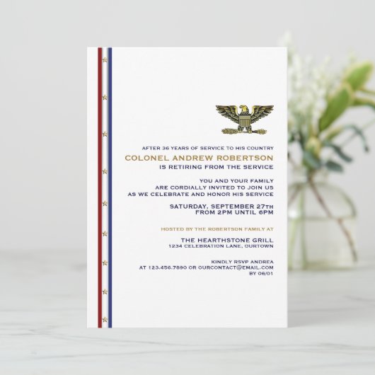 軍隊退職パーティの招待状 招待状 (スタンド正面)