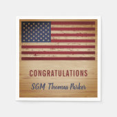 軍隊退職パーティーアメリカ国旗の愛国心 スタンダードカクテルナプキン (正面)