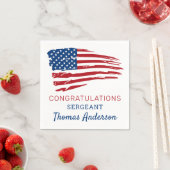 軍隊退職パーティーアメリカ国旗の愛国心 スタンダードカクテルナプキン (インサイチュ)