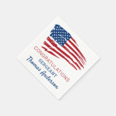 軍隊退職パーティーアメリカ国旗の愛国心 スタンダードカクテルナプキン (角)