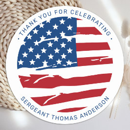 軍隊退職パーティーアメリカ国旗の愛国心 ラウンドシール