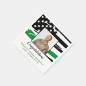 軍隊退職パーティーカスタムフォトグリーン国旗 スタンダードカクテルナプキン (角)