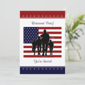 軍隊退職パーティーパーソナライズされた招待状 招待状 (スタンド正面)