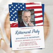 軍隊退職パーティーフォトアメリカン国旗 招待状