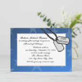 軍隊退職パーティーブルー 招待状 (スタンド正面)