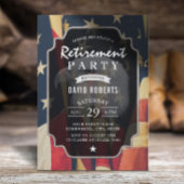 軍隊退職パーティー愛国的アメリカ国旗 招待状