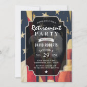 軍隊退職パーティー愛国的アメリカ国旗 招待状 (正面)