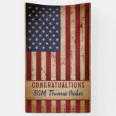 軍隊退職パーティー米国国旗 横断幕 (縦)