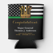 軍隊退職パーティー薄いグリーンラインブーツ 缶クーラー (正面)