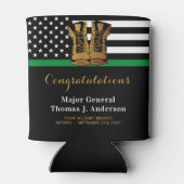 軍隊退職パーティー薄いグリーンラインブーツ 缶クーラー (裏面)