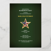 軍隊退職パーティー- USAスターグリーン招待状 箔シーズンカード (正面)