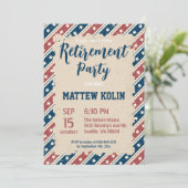 軍隊退職パーティーUsa国旗の招待状 招待状 (スタンド正面)