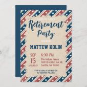 軍隊退職パーティーUsa国旗の招待状 招待状 (正面/裏面)