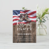 軍隊退職ヴィンテージオールドブーツUSA国旗 招待状 (スタンド正面)