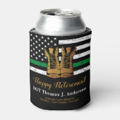 軍隊退職後の薄い緑のライン軍のブーツ 缶クーラー (缶正面)