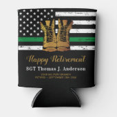 軍隊退職後の薄い緑のライン軍のブーツ 缶クーラー (正面)