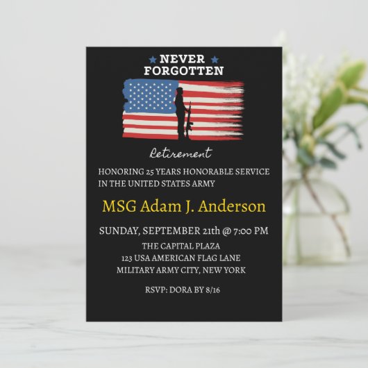 軍隊退職発表 招待状 (スタンド正面)