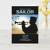 軍隊退職祝いセーラー カード (黄色い花)