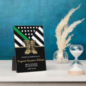 軍隊退職緑線旗愛国軍 フォトプラーク (側面)