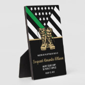軍隊退職緑線旗愛国軍 フォトプラーク (側面)