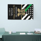 軍隊退職緑線旗愛国軍 横断幕 (トレードショー)