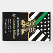 軍隊退職緑線旗愛国軍 横断幕 (横)