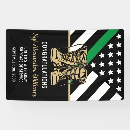 軍隊退職緑線旗愛国軍 横断幕 (横)