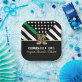 軍隊退職緑線旗陸軍愛国心 ペーパープレート (パーティー)