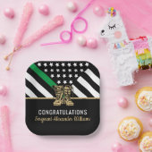 軍隊退職緑線旗陸軍愛国心 ペーパープレート (パーティー)