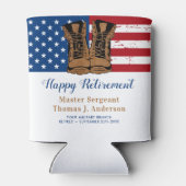 軍隊退職軍アメリカ国旗のブーツパーティー 缶クーラー (裏面)