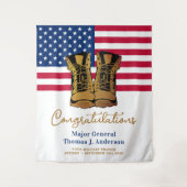 軍隊退職軍ブーツUSAアメリカ国旗 タペストリー (正面)