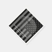 軍隊退職金のワシと米国国旗フォーマル スタンダードカクテルナプキン (角)