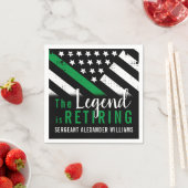 軍隊退職金の薄い緑のライン旗軍 スタンダードカクテルナプキン (インサイチュ)