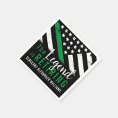 軍隊退職金の薄い緑のライン旗軍 スタンダードカクテルナプキン (角)